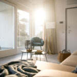 Morning light streaming into the cozy living room at Seliera, Iseo Lake