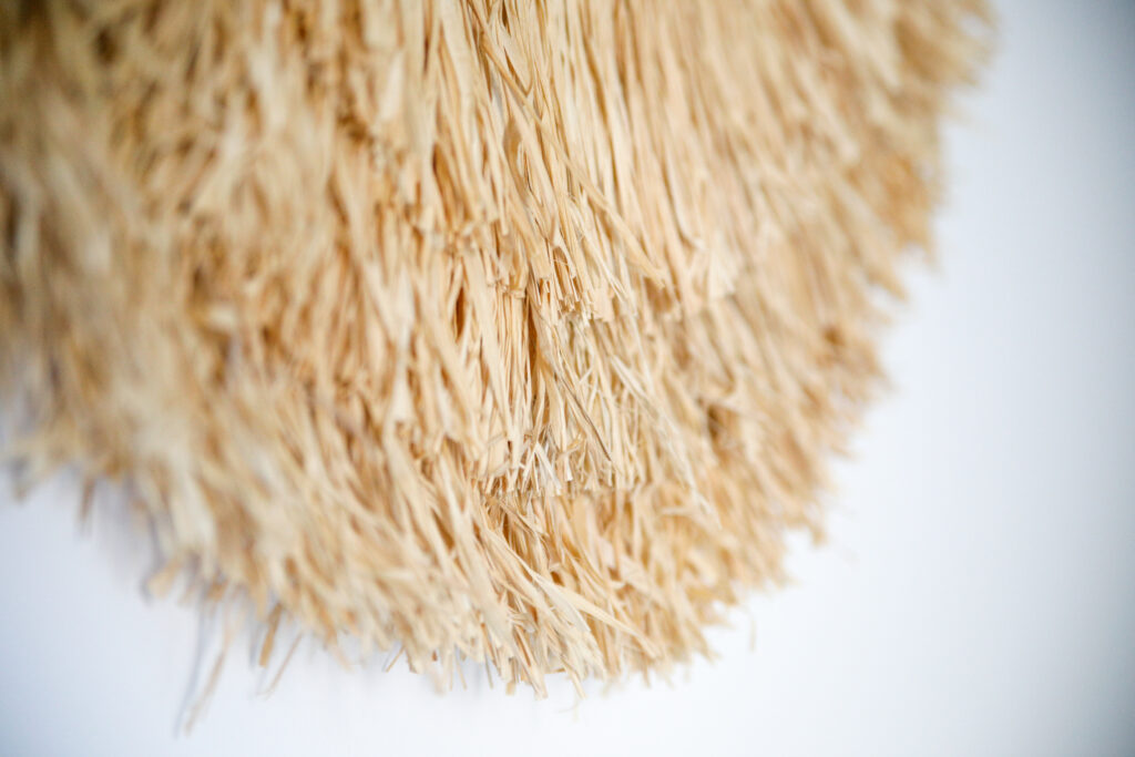 Close-up of textured straw wall decor in Seliera, Iseo Lake