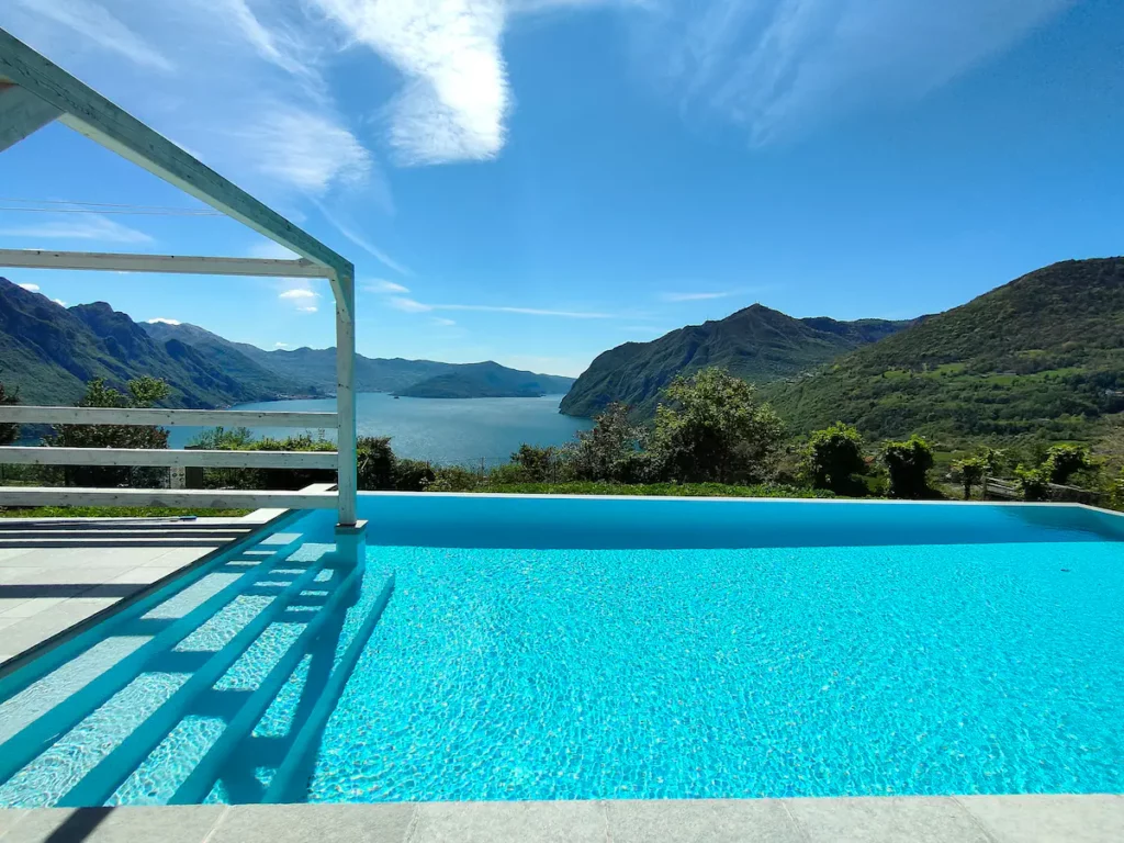 Infinity pool at Wonder House overlooking the breathtaking Lake Iseo