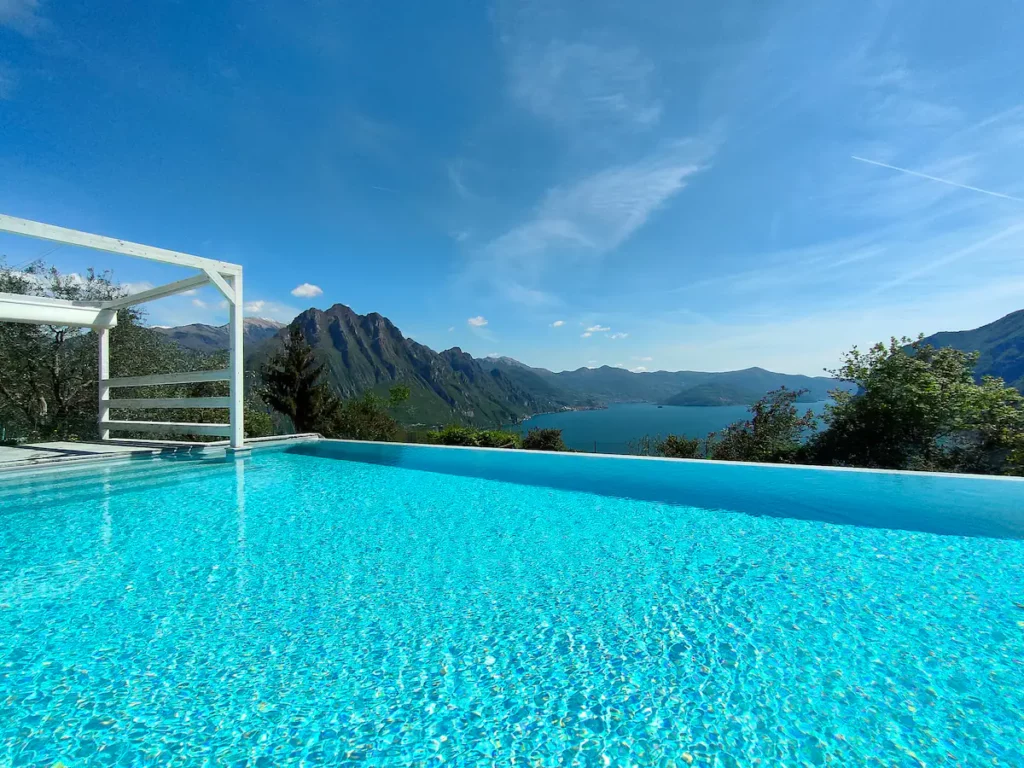 Infinity pool at Wonder House overlooking the breathtaking Lake Iseo